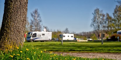 Campingplätze - Tischtennis - Deutschland - Ebene Stellplätze für Wohnmobilde und Wohnwagen auf Schotterrasen - Camping Stein