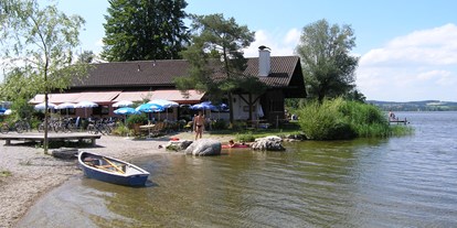 Campingplätze - Wasserspielplatz - Waging am See - Restaurant "SeeAlm" am Camping Schwanenplatz - Camping Schwanenplatz