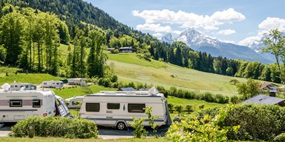 Campingplätze - Wohnwagenstellplatz vor der Schranke - Terrassencamping Allweglehen_Watzmannblick - Camping-Resort Allweglehen