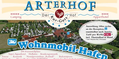 Campingplätze - TV-Anschluss am Stellplatz - Bäderdreieck - Kur-Gutshof-Camping Arterhof