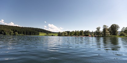 Campingplätze - Tischtennis - Deutschland - Unser schöner Badeplatz am Niedersonthofener See, nur ein Katzensprung vom Campingplatz entfernt.   - Camping Zeh am See/ Allgäu