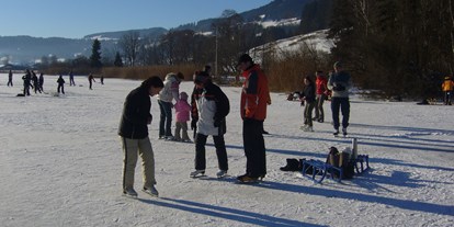 Campingplätze - Entleerung des Abwassertanks - Immer wieder ist auch unser Niedersonthofener See im Winter zugefroren.  - Camping Zeh am See/ Allgäu