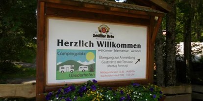 Campingplätze - Ver- und Entsorgung für Reisemobile - Allgäu / Bayerisch Schwaben - Campingplatz Wiederhofen