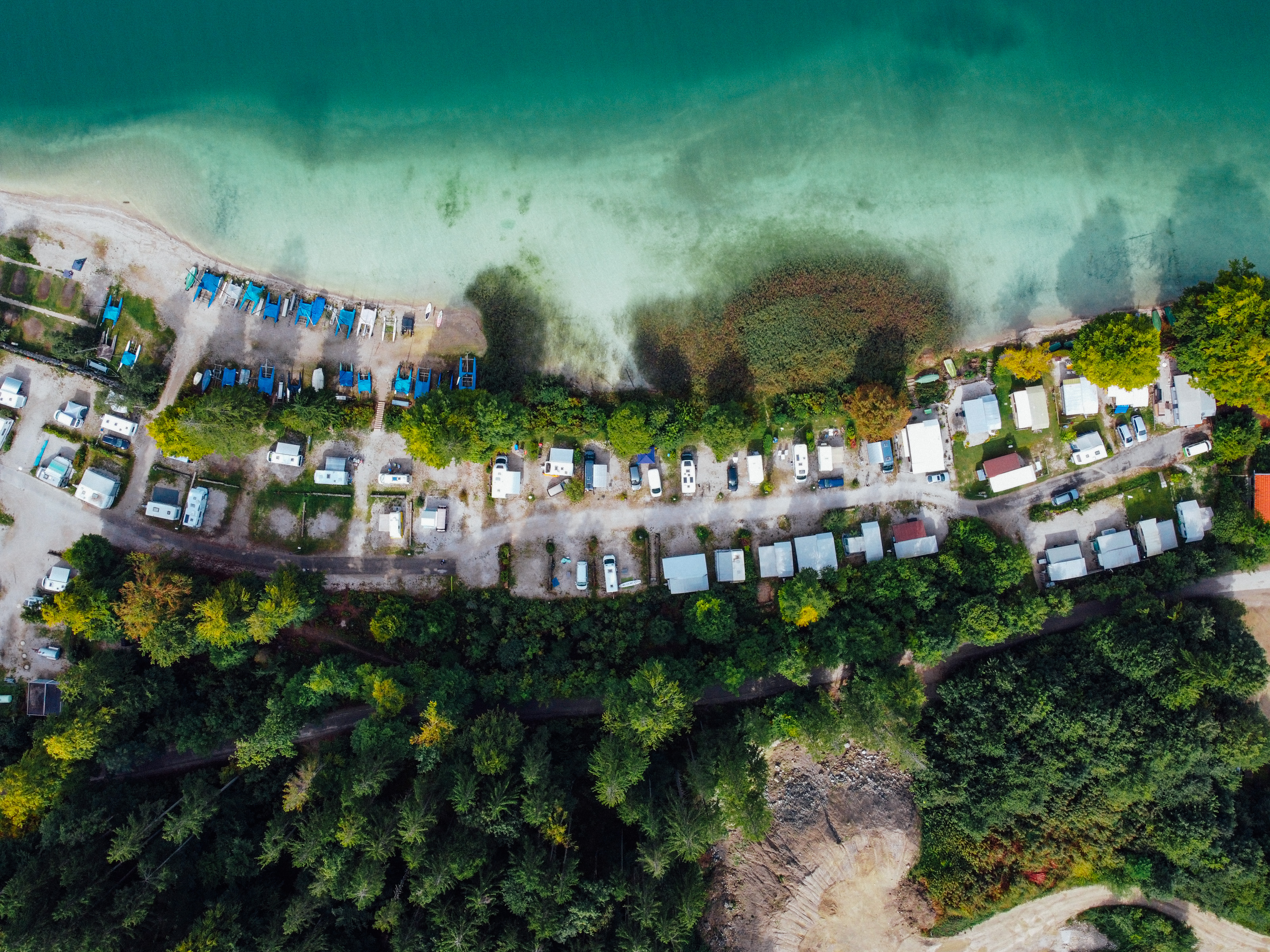 Campingplätze - Entleerung des Abwassertanks - Oberbayern - Blick von oben - CAMPING WALCHENSEE