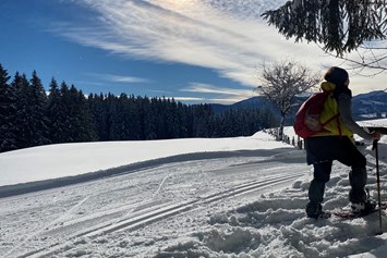 Campingplatz: Für Wintergenießer bietet das Allgäu allerhand Möglichkeiten wie z.B. Schneeschuhwandern. - Camping Zeh am See/ Allgäu