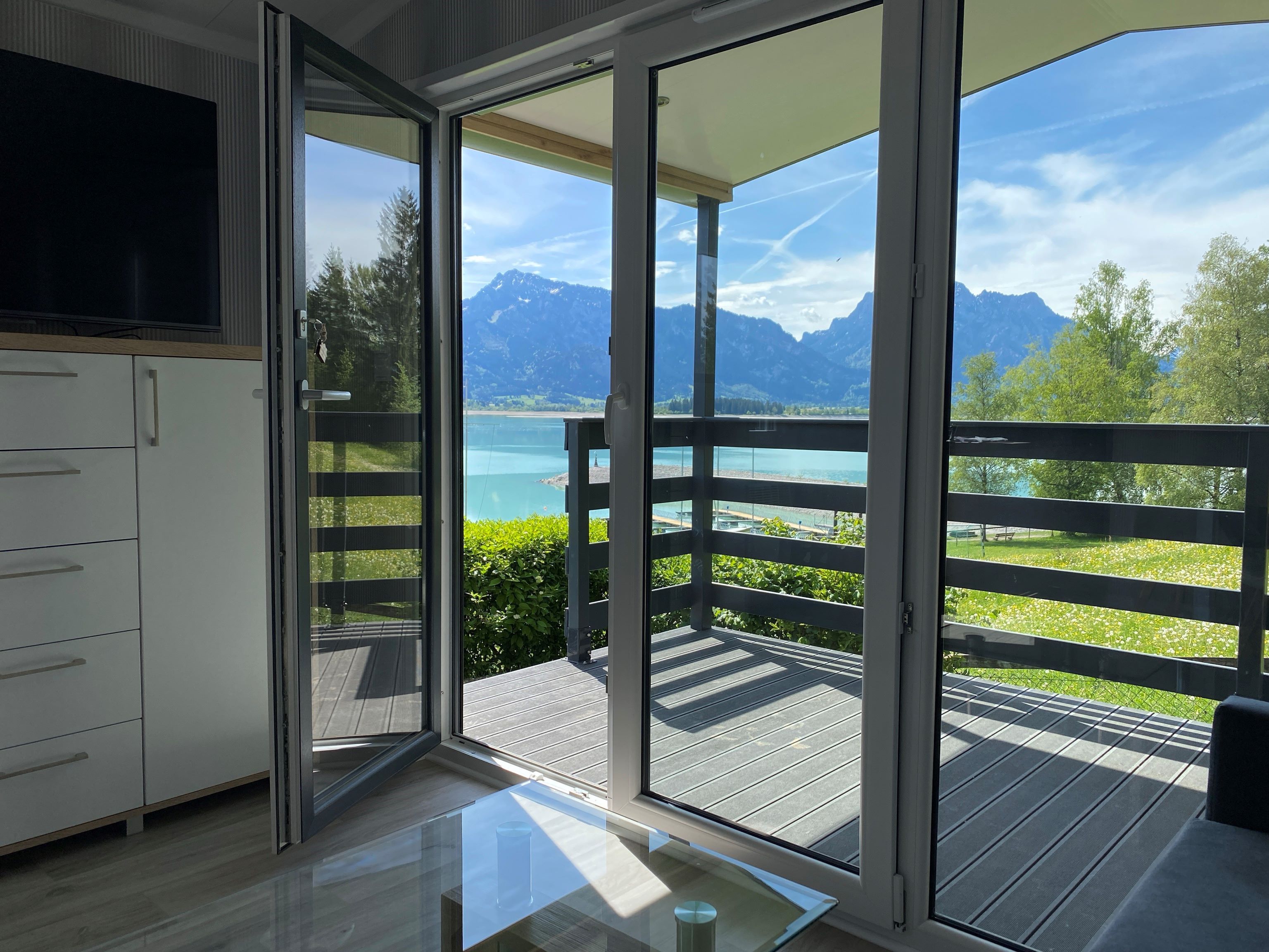 Campingplatz: Ausblick vom Mobilheim - Camping Magdalena